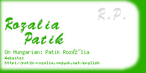 rozalia patik business card